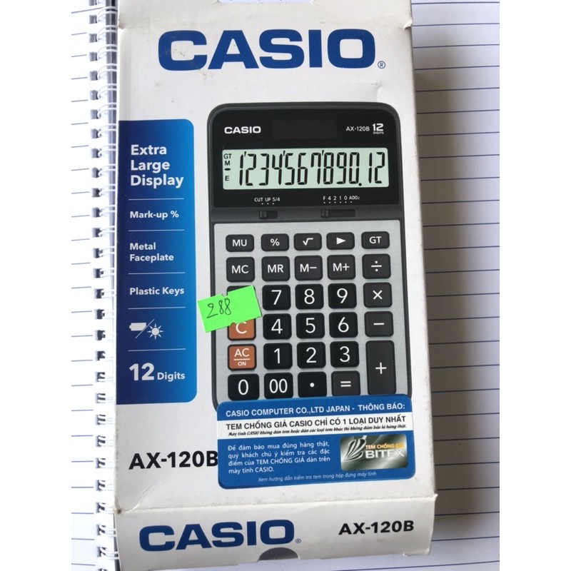 (Freeship) HÀNG CHÍNH HÃNG 100% Máy tính Casio ax 120b ( có phiếu bảo hành đầy đủ)