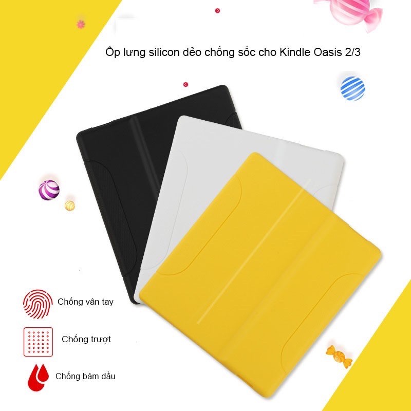 Ốp lưng silicone dẻo bảo vệ máy kindle oasis 2/3