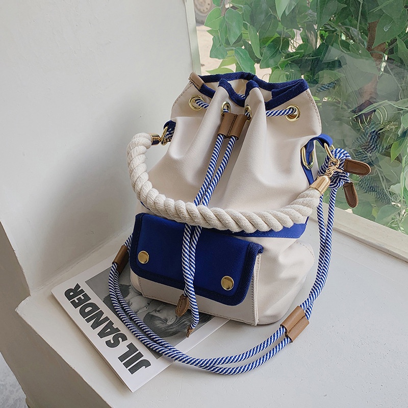 Túi Đeo Vai Màu Sắc Tương Phản Cỡ Lớn Thời Trang Cho Nữ