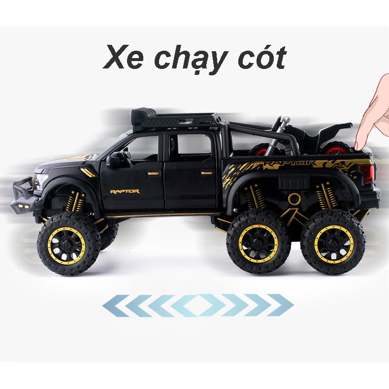 MÔ HÌNH XE Ô TÔ FORD F150 Beast Raptor 6x6 Offroad đúc Kim Loại - tỷ lệ 1:28