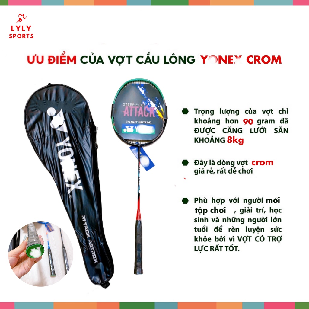 [SHIP HOẢ TỐC] Vợt Cầu Lông Y0nex Khung Crom 100% Siêu Bền Đẹp, vợt cầu lông giá rẻ - LYLYSPORT