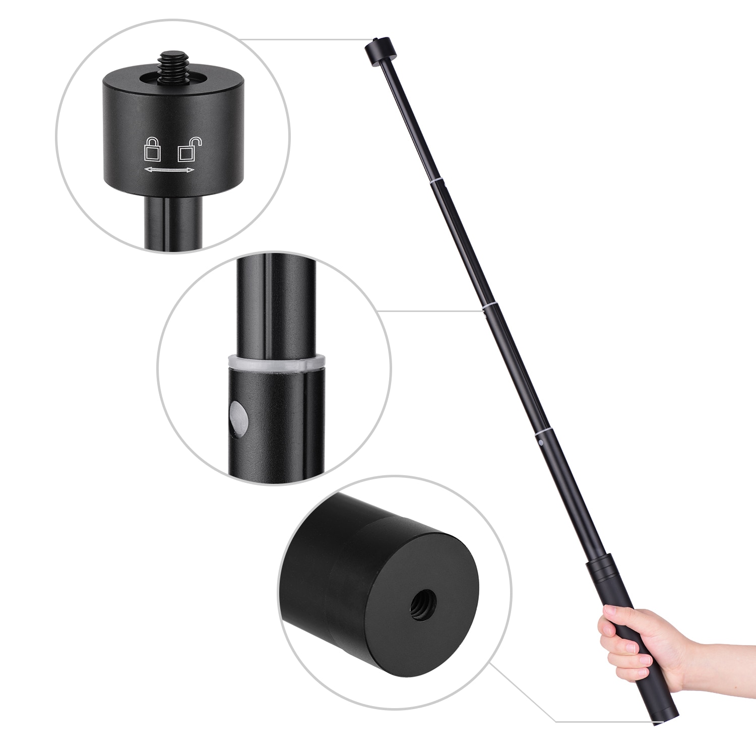 GOPRO Zhiyun Gậy Selfie Bằng Hợp Kim Nhôm Feiyu 1 / 4 Inch Cho Máy Ảnh Insta360 One Hero 9