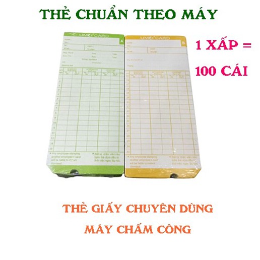 Thẻ chấm công bằng giấy umei (combo 100 thẻ)