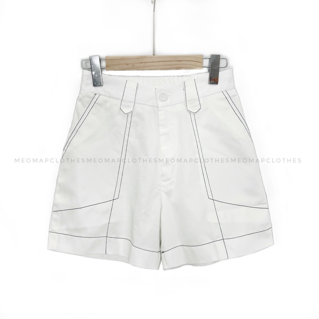 Quần short kaki thun bigsize nam nữ unisex may đường chỉ nổi cá tính, thời trang Mèo Mập Clothes