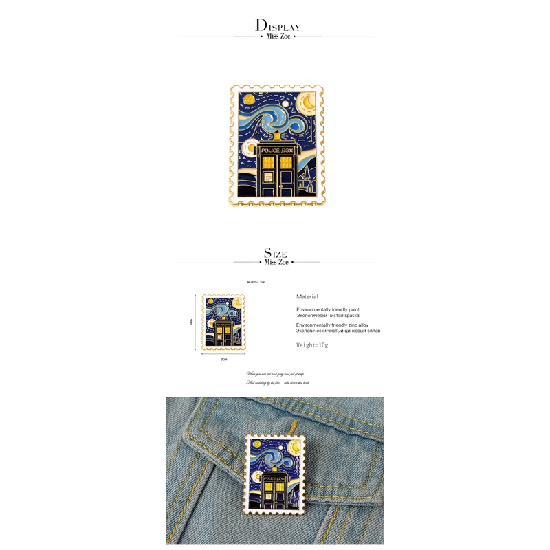 Ghim Cài Áo Hình Tranh Sơn Dầu Van Gogh Độc Đáo