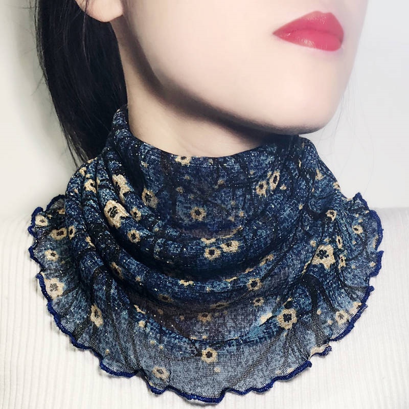 Khăn Quàng Cổ Giả Lụa Nhỏ Bảo Vệ Cổ Áo Choàng Cổ Mùa Xuân Hè Cho Nữ