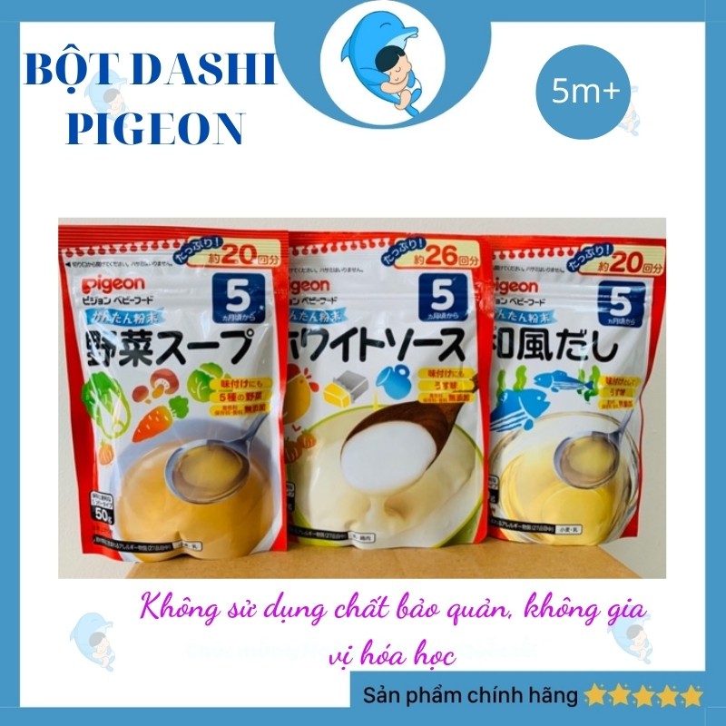 Bột Dashi Pigeon 50g Chính Hãng Nhật Không Chất Bảo Quản An Toàn Cho Bé 5m+