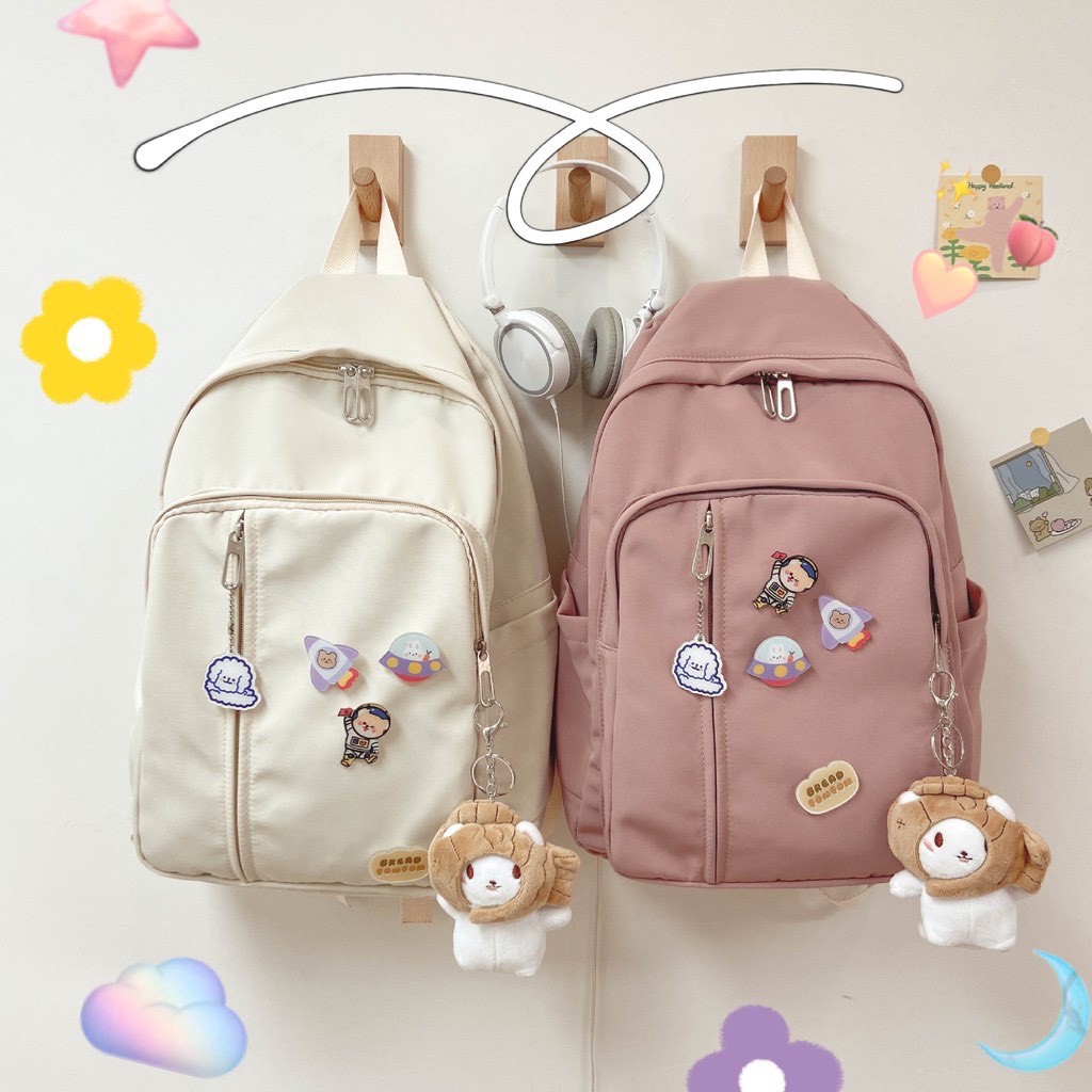 Balo Ulzzang đi học chống thấm khóa dọc dễ thương BAG U MET155