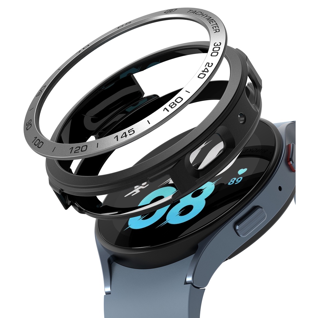 Ốp bảo vệ RINGKE tương thích cho Galaxy Watch 5 44mm Vỏ Ringke Vỏ TPU chống va đập linh hoạt với Vòng khung nhôm kết dính