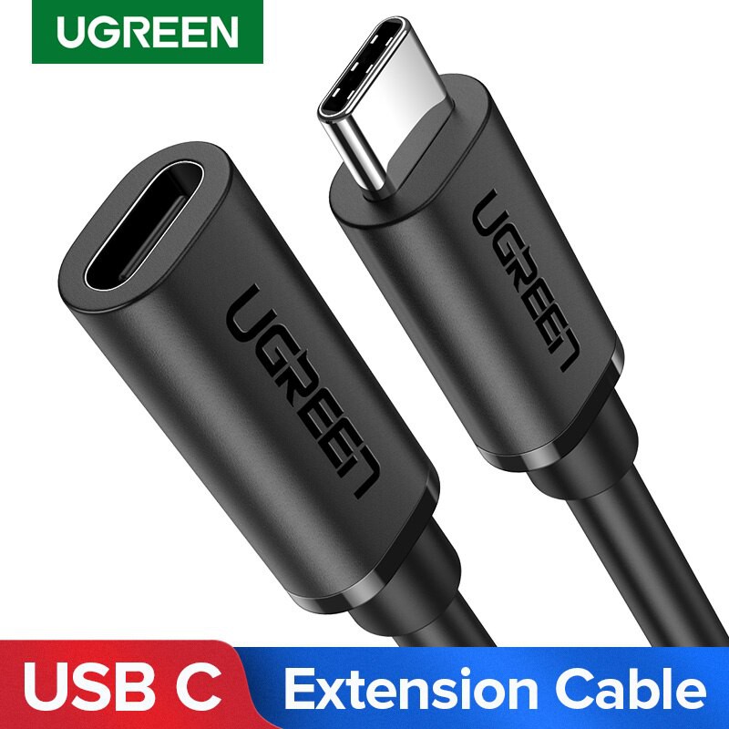 Dây USB Type C nối dài 0.5m Chính Hãng Ugreen 40574 US312 (USB C 3.1 4K@60Hz PD 60W 5A)