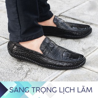 Giầy moi da bò vân cá sấu poioss GM-25