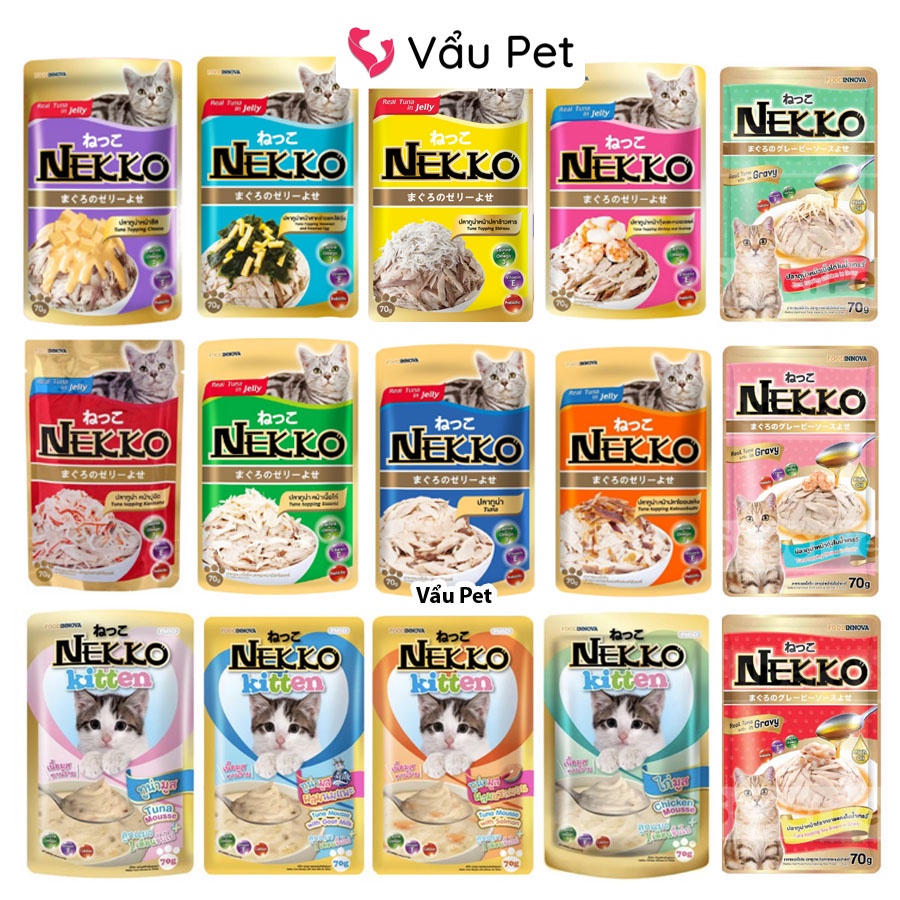 Pate Mèo Nekko 70g - Pate cho mèo con, mèo lớn đầy đủ dinh dưỡng Vẩu Pet Shop