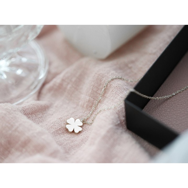 DÂY CHUYỀN TITAN CAO CẤP CỎ 4 BỐN LÁ MAY MẮN TN020 siêu đẹp, bền màu, chuẩn thời trang