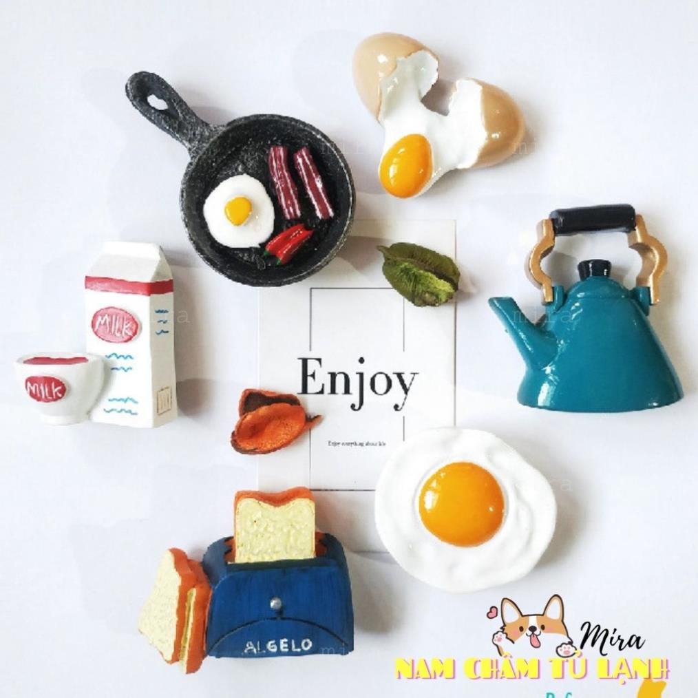 Nam Châm Tủ Lạnh 3D Mô Hình Trứng Gà Trang Trí Bếp Phong Cách Phụ Kiện Bếp Bắc Âu, Quà Lưu Niệm MIRA-3D68015