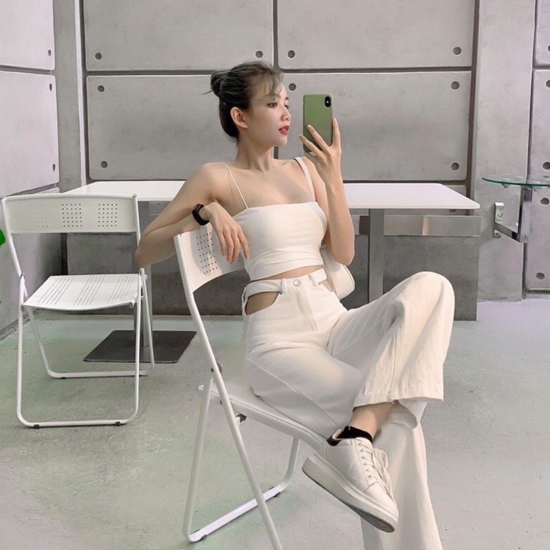 Áo 2s Bún Chất Thun Cotton TRẮNG ĐEN YUMI BÁN SỈ Phong Cách Ullzang