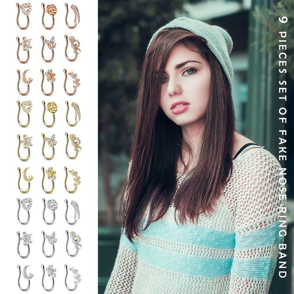 CACTU Set 9 Khuyên Mũi Không Cần Xỏ Lỗ
