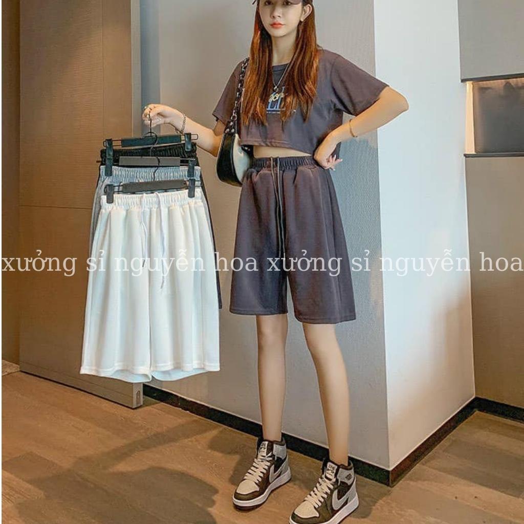 Quần thun đùi khoét tim mông form dáng rộng unisex nam nữ mặc được phong cách hàn quốc trẻ trung năng động