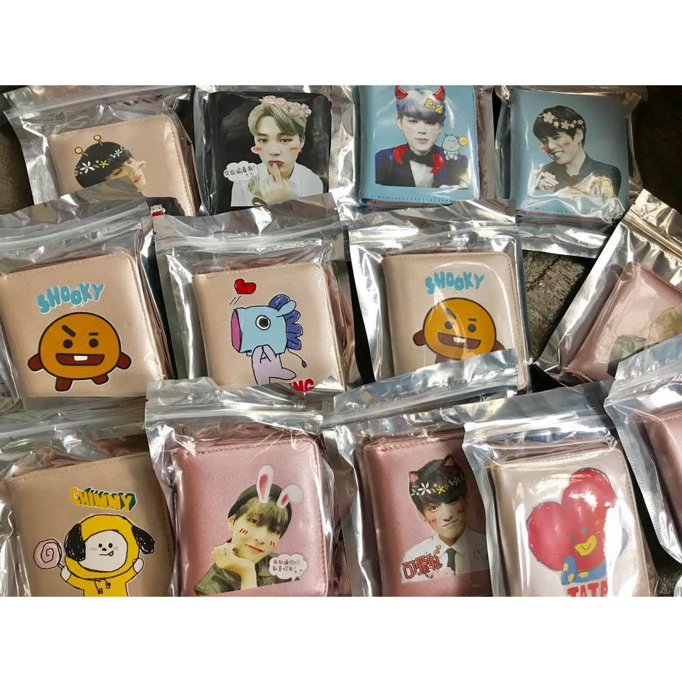 Ví bts BTS chibi dễ thương bóp tiền cầm tay kiểu Hàn quốc quà tặng xinh xắn dễ thương