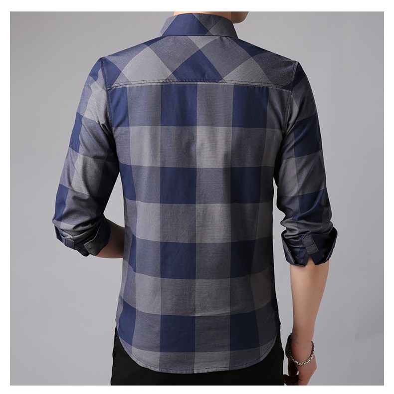 Áo Sơ Mi Nam FLASHBACKS Dài Tay - Kẻ Caro FLASBACKS Cao Cấp - Vải Lụa Không Nhăn - AD00001 | BigBuy360 - bigbuy360.vn