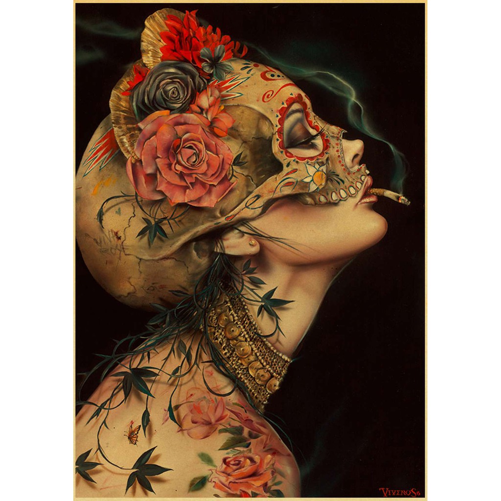 Áp phích trang trí tường hình cô gái gợi cảm kích cỡ 42x30cm