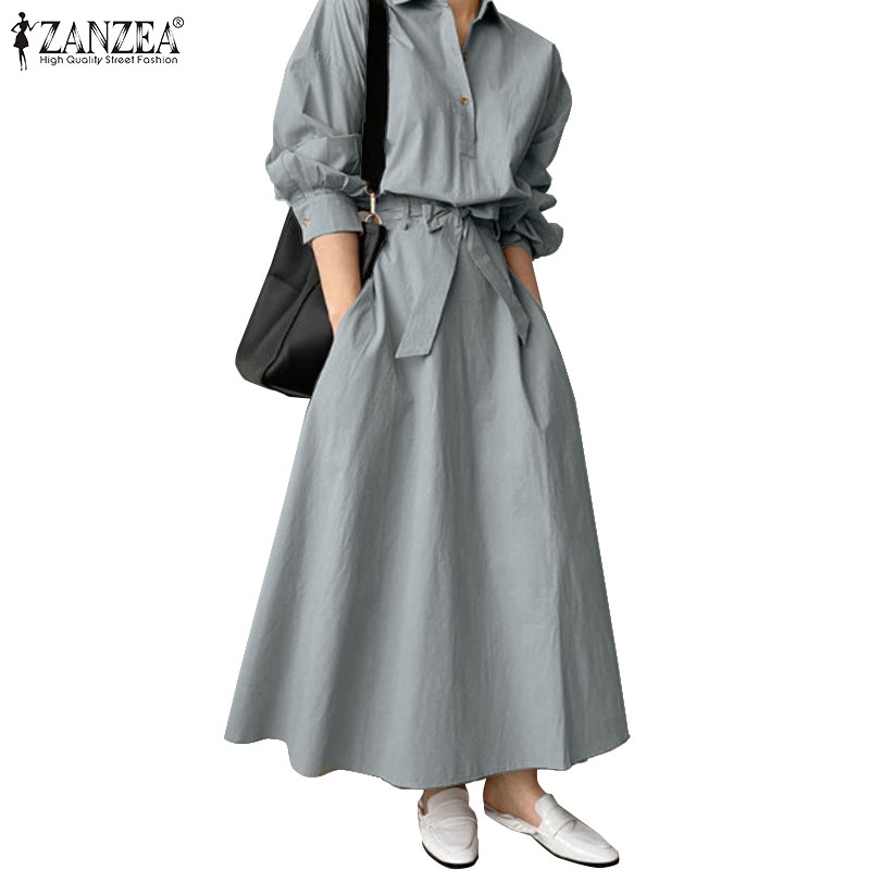 ZANZEA Đầm Maxi Tay Ngắn Thời Trang Cho Nữ | BigBuy360 - bigbuy360.vn
