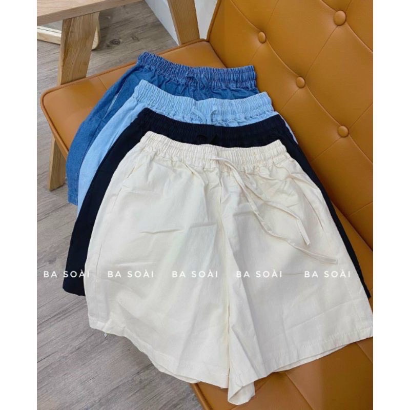 quần short bò giấy 4M cho nữ