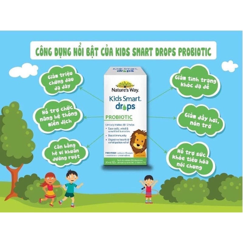Men Vi Sinh Nature's Way Kids Smart Drops Probiotic Lọ 20ml - Men Vi Sinh Cho Bé Dùng Cho Bé Sơ Sinh