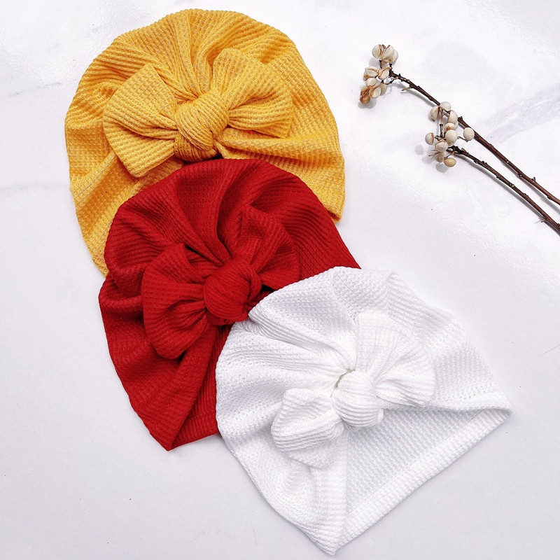 Mũ Turban Thắt Nơ Dễ Thương Cho Bé Từ 0-2 Tuổi