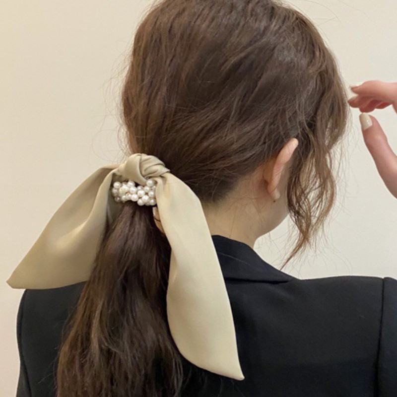 Dây Buộc Tóc Đính Ngọc Trai Giả Xinh Xắn Cho Nữ