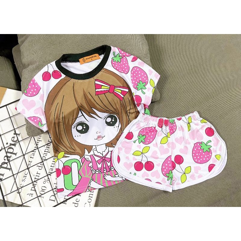 Bộ ngố thun lạnh in hình siêu mềm đẹp cho bé gái size từ 22 đến 40kg - Bộ quần áo bé gái - sỉ quần áo trẻ em