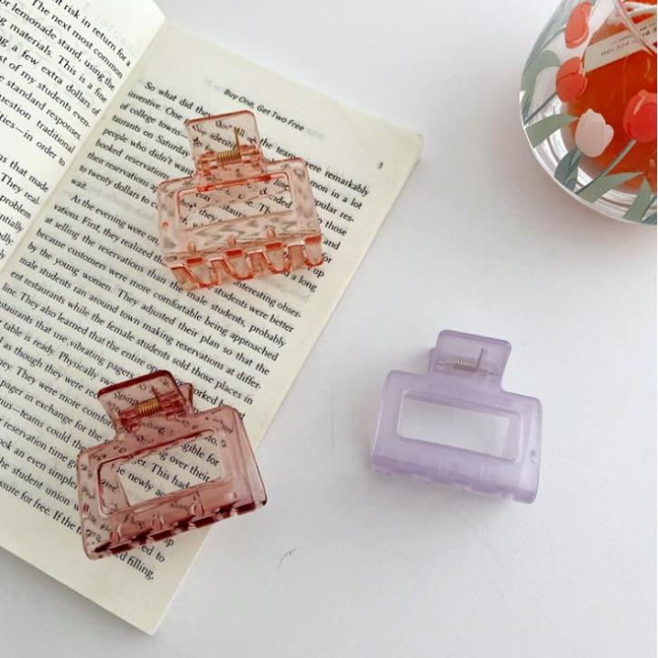 Kẹp càng cua trong suốt vuông thời trang Hàn Quốc nhiều màu sắc C62