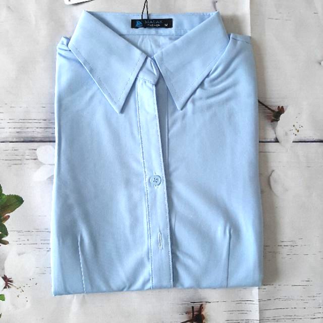 Áo sơ mi công sở nữ tay ngắn cao cấp MÀU XANH NHẠT FORM NHỎ VẢI KATE Ý BAO ĐẸP FORM NHỎ MẶC CỰC TÔN DÁNG SMXTN01 | BigBuy360 - bigbuy360.vn