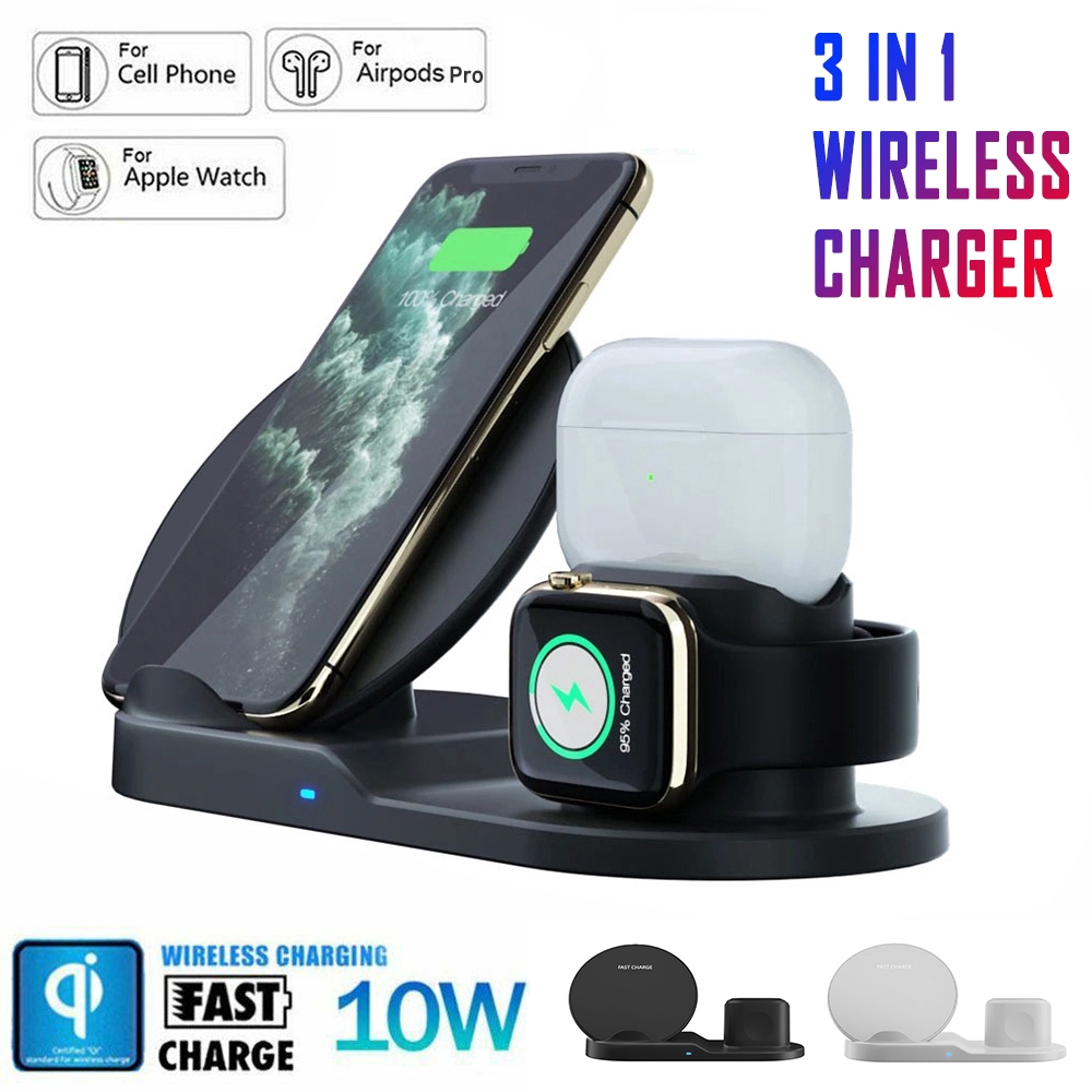 Đế Sạc Không Dây Đa Năng 3 Trong 1 Cho Iphone 11 Pro Max Samsung S10 S9