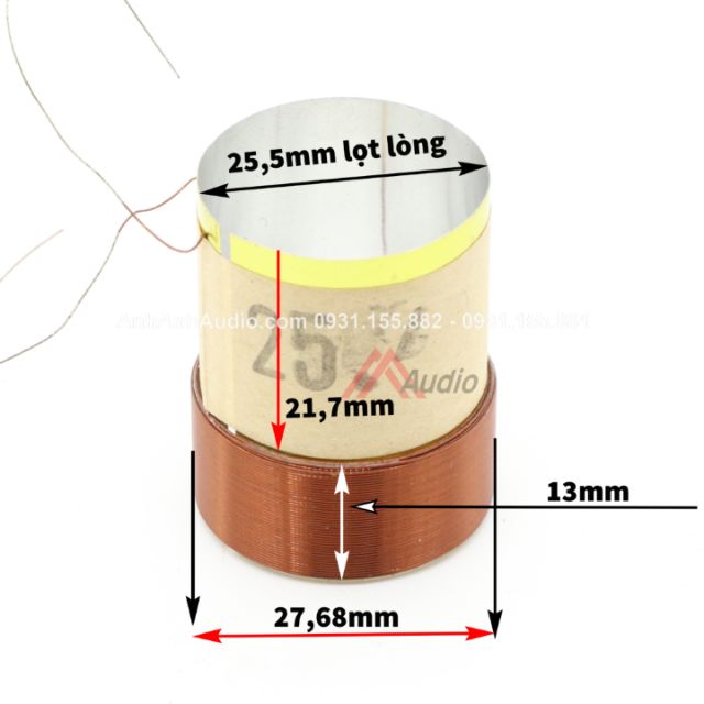 COIL BASS 25.5mm 4 LỚP ,01 CÁI CÔN 25.5mm