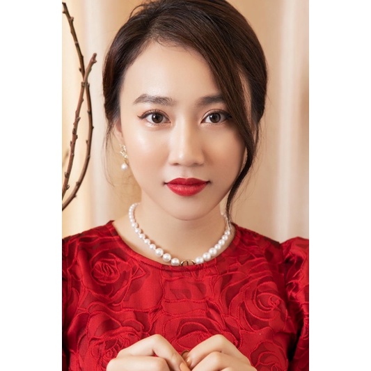 Set 2 món Dây chuyền Khuyên tai nữ hạt trai Dior sang chảnh thanh lịch Emlux Jewelry Store