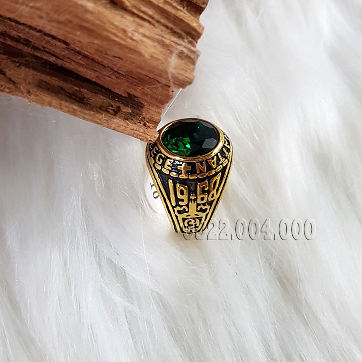 Nhẫn mỹ bảng trung thép titan không gỉ. nhẫn nam 1968.