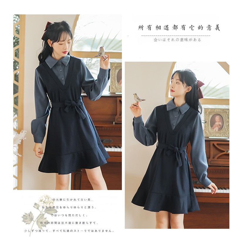 Váy đầm vintage dáng dài tiểu thư - Kèm nơ xinh Hàng Quảng Châu - ShinsamStore | BigBuy360 - bigbuy360.vn