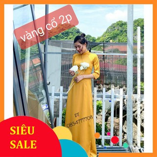 Áo dài lụa tây thi trơn cổ 2p cao cấp siêu đẹp