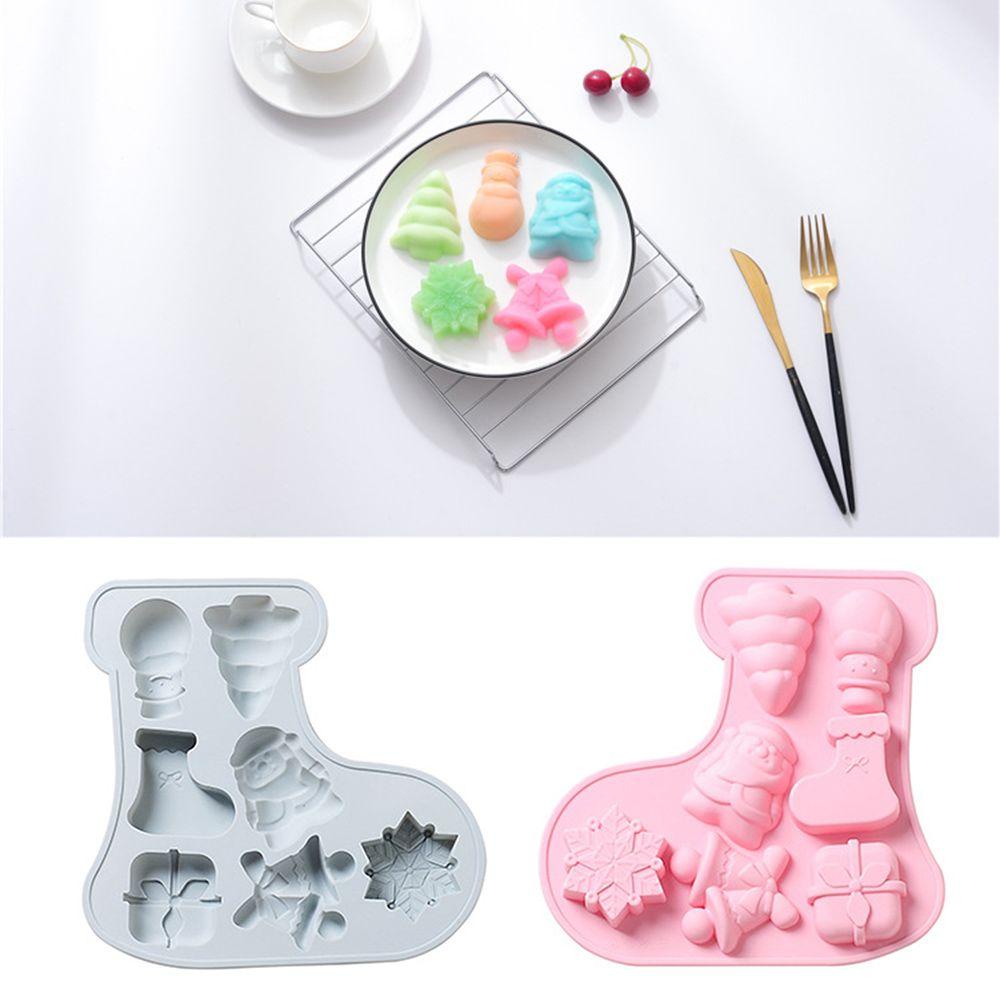 Khuôn Silicone Làm Xà Phòng 7 Ngăn Tạo Hình Chủ Đề Giáng Sinh