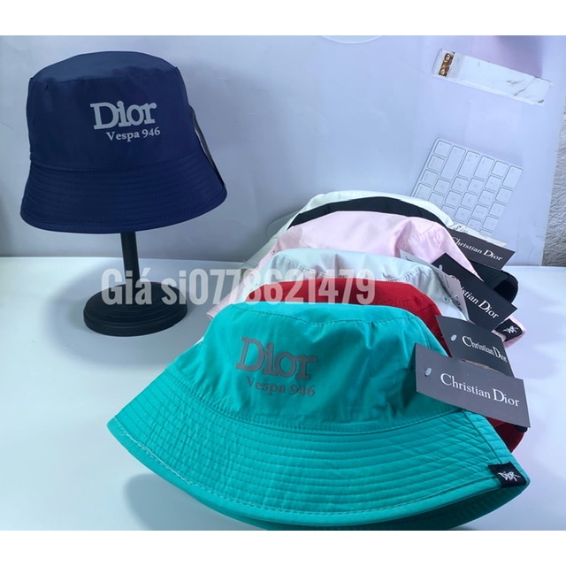 Mũ bucket vải dù 2 lớp - nón vành ép chữ nổi cá tính thời trang nữ