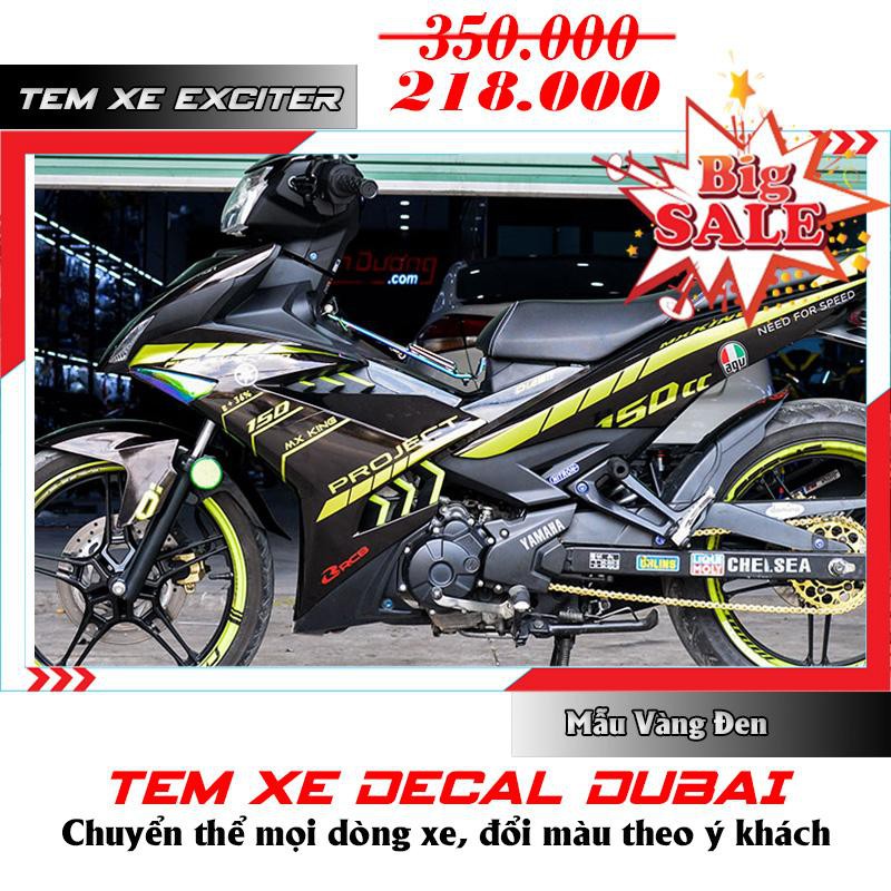 Tem Exciter 150 Vàng Đen mẫu mới