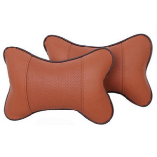 Gối tựa đầu và cổ bọc da PU 25 * 17 cho xe hơi | BigBuy360 - bigbuy360.vn