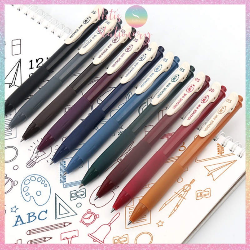 [HOTIS] Bút gel vintage Light Retro Gel Pen 0.5mm - 20 màu