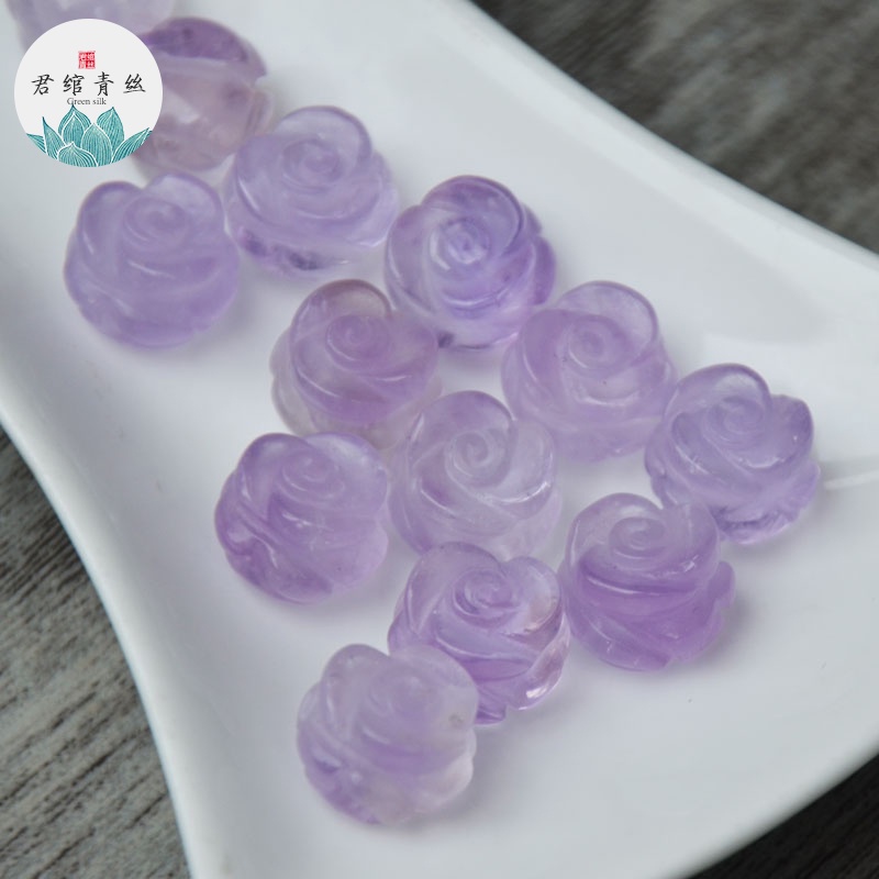 Chuỗi Hạt Đá Thạch Anh Tím Hồng Tự Nhiên Nguyên Chất