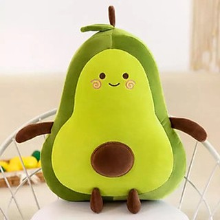 Gối ôm gấu bông hình quả bơ 30cm tròn ngộ nghĩnh vải nhung mềm mịn