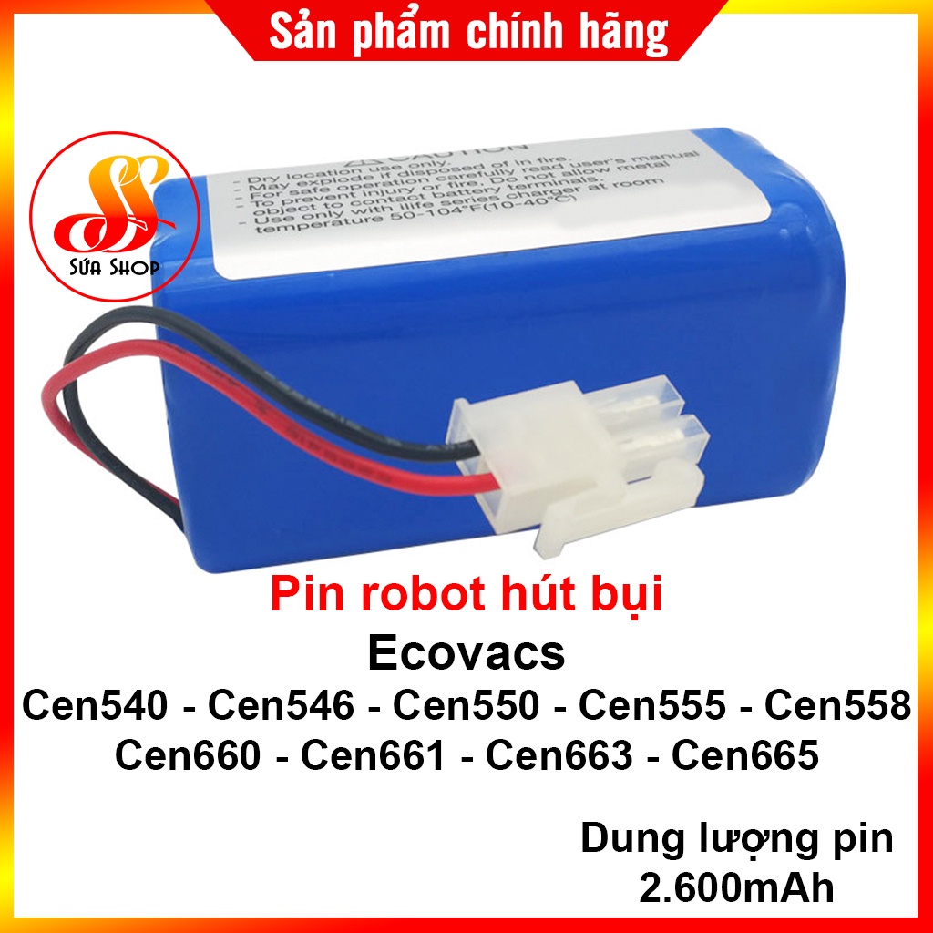 Pin robot Ecovacs Cen 540, Cen 546, Cen 550, Cen 555, Cen 556, Cen 558, Cen 660, Cen 661, Cen 663, Cen 665