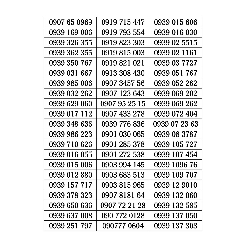 Sim số đẹp mobifone 09