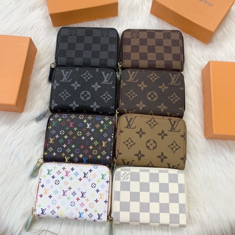 Ví nam nữ,bóp nam nữ lv mini nhỏ gọn  hàng siêu đẹp lót da bên cùng màu vỡ hộp