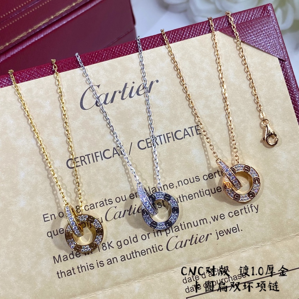 Vòng cổ Mạ Vàng Hồng 18K Đính Đá CTR 2022 Thời Trang