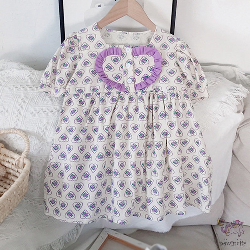 Đầm Công Chúa In Hoa Kiểu Hàn Quốc Thời Trang Mùa Hè Cho Bé Gái